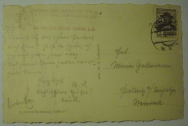 Ansichtskarte Abendfrieden. Der Vordere Gosausee mit dem Dachstein (1936)